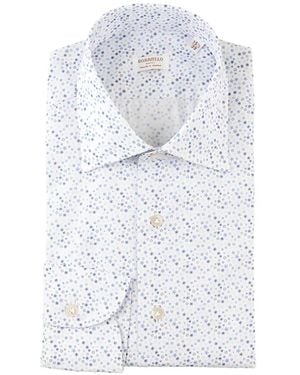 Borriello Chemise Fleurie À Col Italien - Blanc