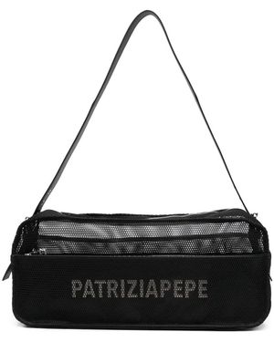 Patrizia Pepe Mesh Crossbody Bag - Black