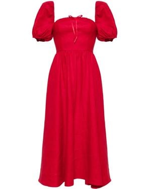 Reformation Martha リネンドレス - レッド