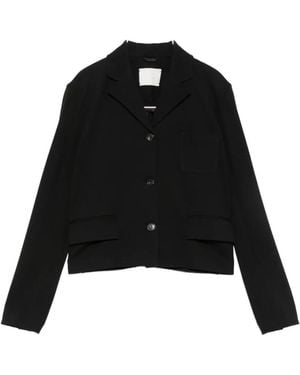 Circolo 1901 Single-Breasted Cropped Jacket - Black