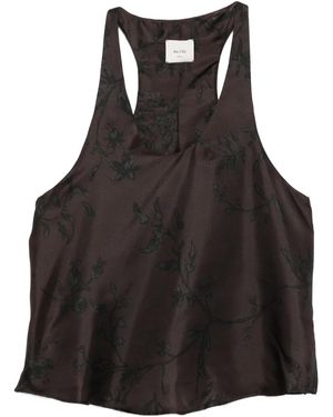 Alysi Floral-Jacquard Top - Black