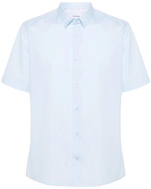 Calvin Klein Monogram-Embroidered Cotton Shirt - White
