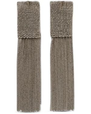 Brunello Cucinelli Pendientes Monili Con Flecos - Blanco