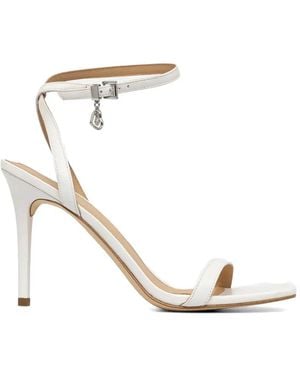 MICHAEL Michael Kors Liana Ankle-Strap Logo-Charm Sandals - White