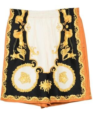 Versace Hall Of Hero Printed Shorts - Metallic