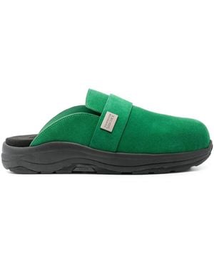 Suicoke Suede-Leather Slippers - Green