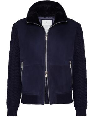 Brunello Cucinelli Zip-Up Bomber Jacket - Blue