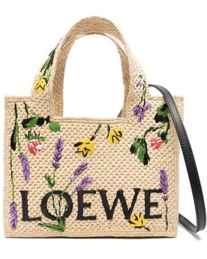Loewe Petit Sac À Mainl Font En Raphia - Métallisé