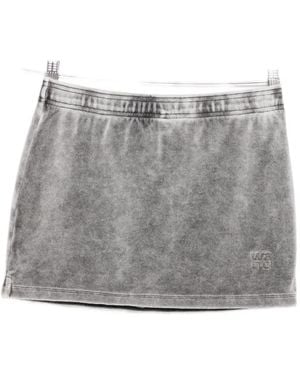 Alexander Wang Embossed Logo Mini Skirt - Gray