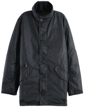 Barbour Chaqueta Powell Con Cuello Alto De Algodón Encerado - Negro