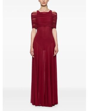 Atu Body Couture Gelaagde Mesh Jurk - Rood