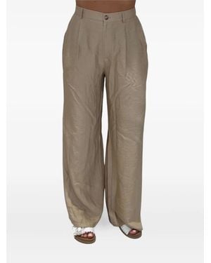 ViCOLO Pleated Wide-Leg Jumpsuit - Natural