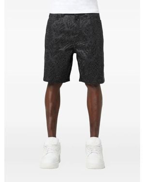 GUAPI Bead-Embellished Denim Shorts - Black