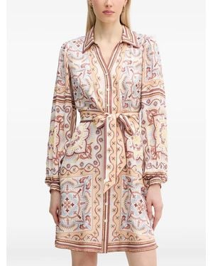 Hale Bob Arlo Paisley-Print Belted Mini Dress - Natural