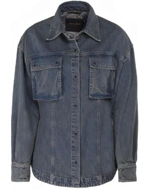 Moorer Teti-01A Double-Pocket Denim Shirt - Blue
