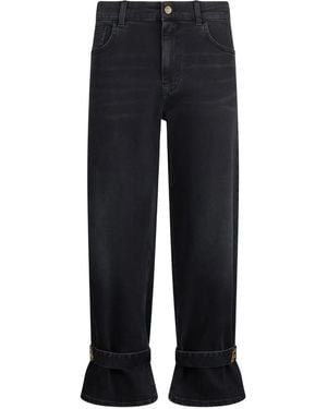 Liu Jo Logo-Plaque Ruffled Jeans - Blue