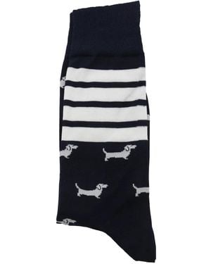 Thom Browne ロゴ 靴下 - ブラック