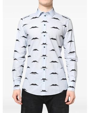 Dolce & Gabbana Martini Moustache-Print Shirt - Grey