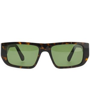 Facehide Broken Vision Rectangle-Frame Sunglasses - Green