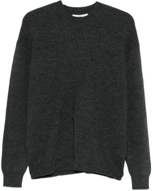 Tibi Ribbed-Knit Sweater - Black