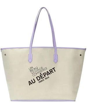 AU DEPART Large No.47 Reversible Tote Bag - Natural