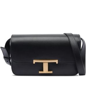 Tod's レザーショルダーバッグ - ブラック