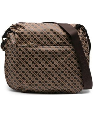 Gherardini Monogram-Pattern Crossbody Bag - Brown