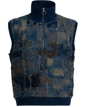 Kapital Patchwork Waistcoat - Blue