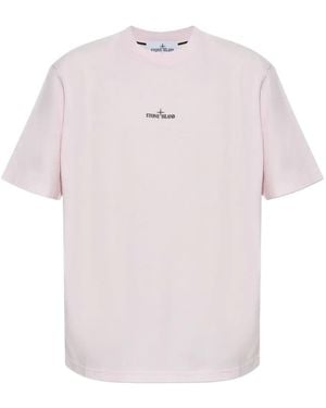 Stone Island Logo-print cotton T-shirt - Rosa