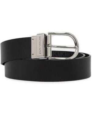 MICHAEL Michael Kors Logo-Print Reversible Belt - Black