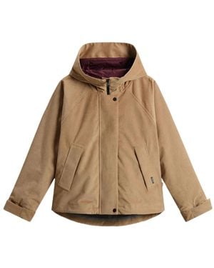 Woolrich Cropped Jacket With High Collar - Natural