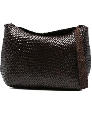 Dragon Diffusion Santa Marta Woven-Leather Shoulder Bag - Black