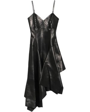 McQueen Leather asymmetrical dress - Negro