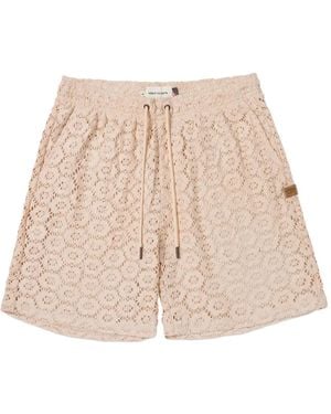 Honor The Gift Crochet Floral Shorts - Natural