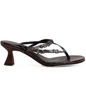 Miista Abisai Buckled Snakeskin-Effect Sandals - White