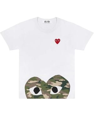 COMME DES GARÇONS PLAY Heart-Print Camouflage T-Shirt - White