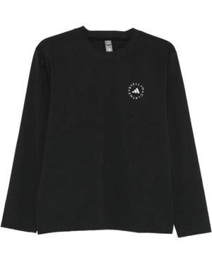 adidas By Stella McCartney Langarmshirt mit Logo-Print - Schwarz