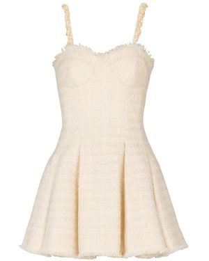 Balmain Tweed Shell Dress - White