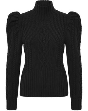 Rebecca Vallance Ebba Cable-Knit Turtleneck Jumper - Black
