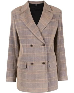 McQ Check Print Blazer - Natural