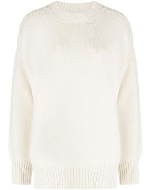 Sa Su Phi Round-Neck Cashmere Sweater - White