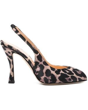 Chantal Slingback-Sandalen mit Leoparden-Print - Mettallic