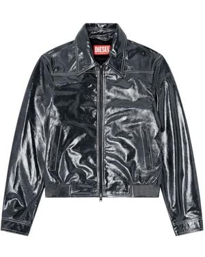 DIESEL Patent Leather Jacket - Black