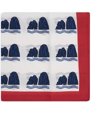 813 Ottotredici Patterned Pocket Square - Blue