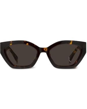 Tommy Hilfiger Gafas de sol con montura geométrica y logo - Marrón