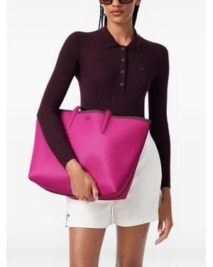 Lacoste Anna Reversible Tote Bag With Pouch - Pink