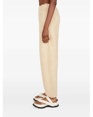 TheOpen Product Teddy-Weave Elasticated-Cuff Trousers - White