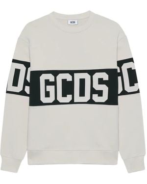 Gcds Sudadera Con Banda Del Logo - Blanco