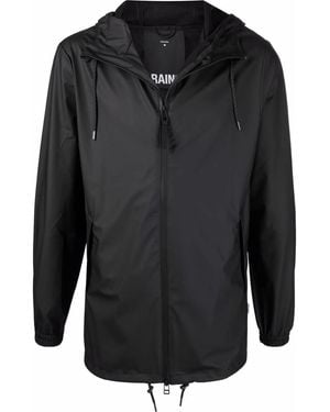 Rains Drawstring Hooded Jacket - Black