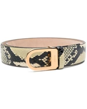 KHAITE Snakeskin-effect Buckled Belt - ホワイト